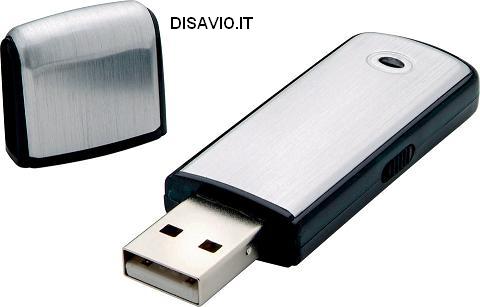 Registratore vocale spia USB occultato in una Chiavetta USB 8GB