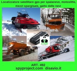Localizzatore satellitare gps per spalaneve, motoslitte, mezzi spargisale, gatto delle nevi